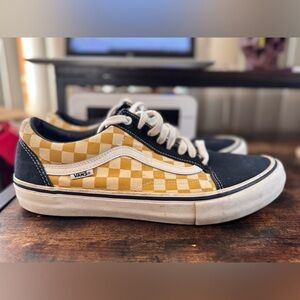 Vans Yellow checked sneakers size 11.5